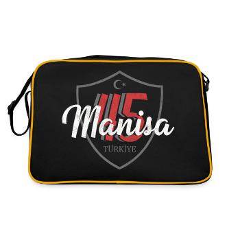 Manisa - Retro Tasche - Schwarz/Gold - Hinten