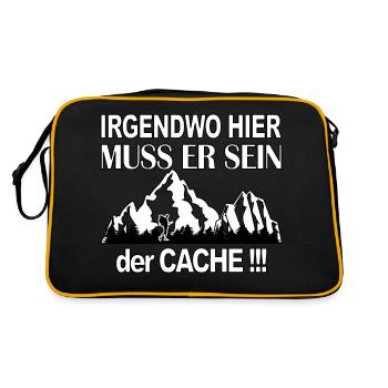 Somewhere it must be the geocache - Retro Bag - black/gold - Back