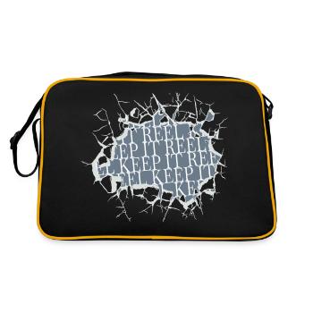 fish hook baltic sea rainbow trout cool sea jokes - Retro Bag - black/gold - Back