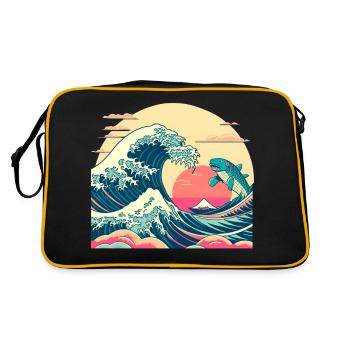 Wellenhai - Retro Tasche - Schwarz/Gold - Hinten