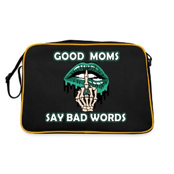 Good Moms Say Bad Words. Nice quotes saying for - Retro Bag - black/gold - Back
