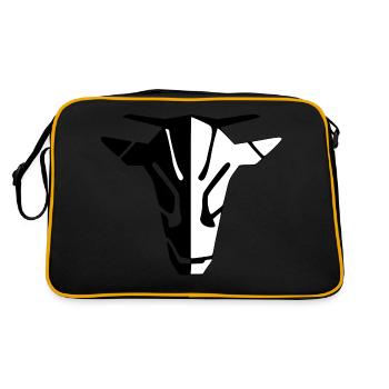 Stylized cow's head - Retro Bag - black/gold - Back