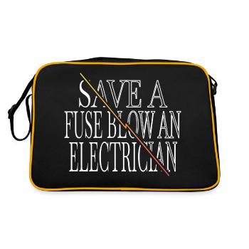 lineman computer electrical engineering profession - Retro Tasche - Schwarz/Gold - Hinten