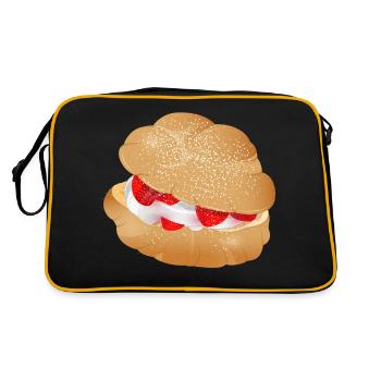 Feuilleté à la crème farci à la crème et aux fraises - Sac Retro - noir/or - Dos