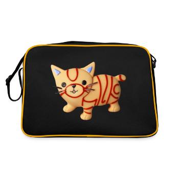 Liebe nette Katze - Retro Tasche - Schwarz/Gold - Hinten