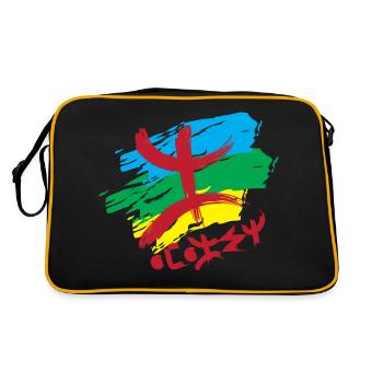 Drapeau Amazigh (Amazigh inside) - Sac Retro - noir/or - Dos