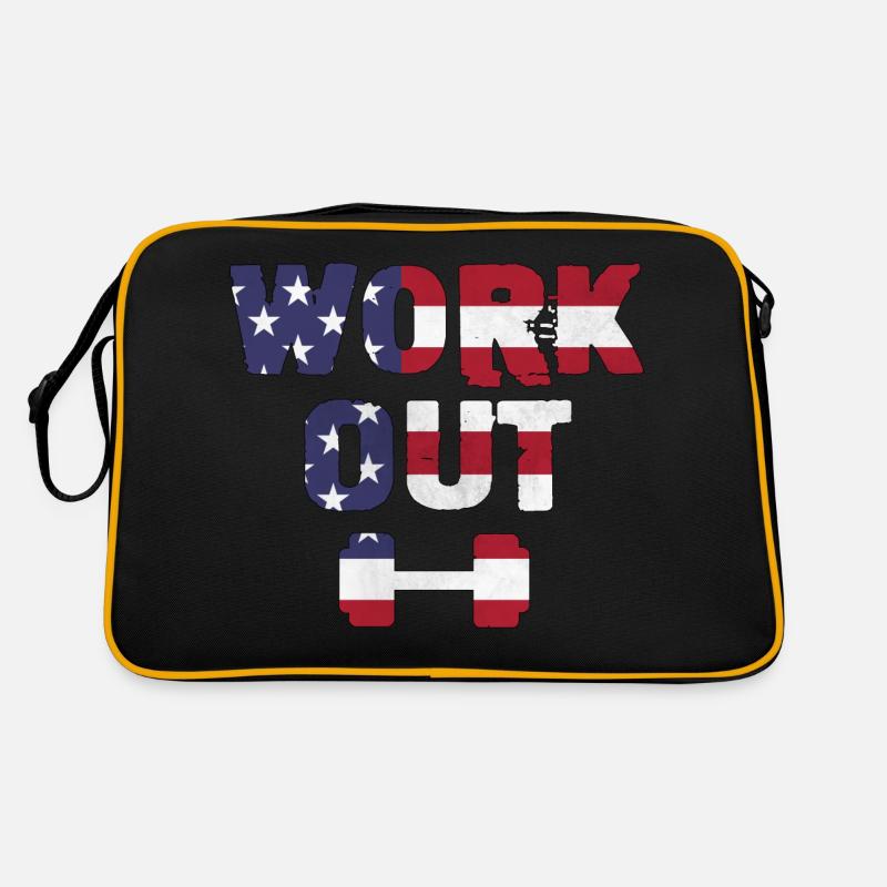 Workout USA - Retro Tasche - Schwarz/Gold