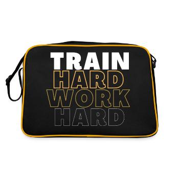 train hard work hard bodybuilding fitness - Retro Bag - black/gold - Back