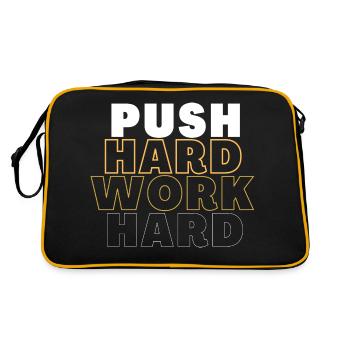 push hard work hard bodybuilding fitness - Retro Bag - black/gold - Back