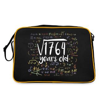 42nd Birthday Square Root of 1764: 42 Years Old - Retro Bag - black/gold - Back