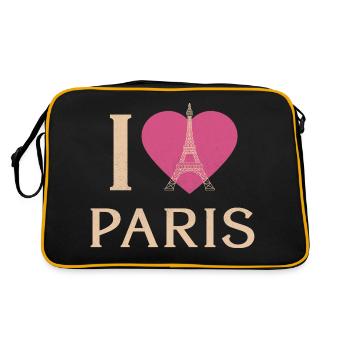 Franzose Paris Frankreich Französisch - Retro Tasche - Schwarz/Gold - Hinten