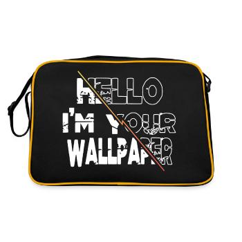 hacking computer funny quote present codes glitch - Retro Tasche - Schwarz/Gold - Hinten