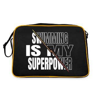 cycling swimmers birthday present idea triathlon - Retro Tasche - Schwarz/Gold - Hinten
