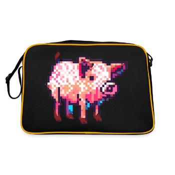 Cochon domestique dans l’emblématique rétro 8 BitLook - Sac Retro - noir/or - Dos