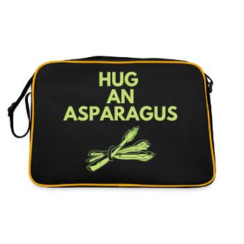 HUG AN ASPARAGUS - Retro Bag - black/gold - Back