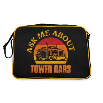 Posez-moi des questions sur les voitures tractées Camionnage Conducteur de dépanneuse - Sac Retro - noir/or - Dos