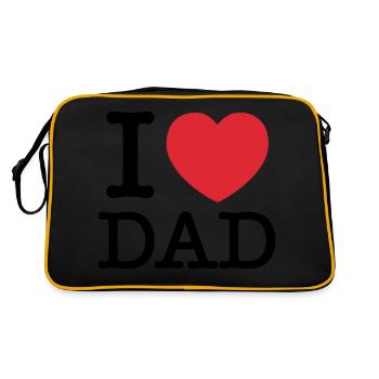 Ich liebe Papa | Papa | Ich Herz, Papa - Retro Tasche - Schwarz/Gold - Hinten
