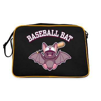Funny Baseball Bat Pun - Retro Bag - black/gold - Back