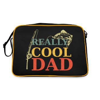 Angeln Really cool dad vintage retro - Retro Tasche - Schwarz/Gold - Hinten