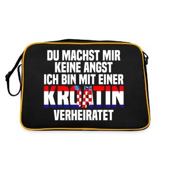 Du machst mir Keine Angst ich bin mit einer Kroati - Retro Tasche - Schwarz/Gold - Hinten