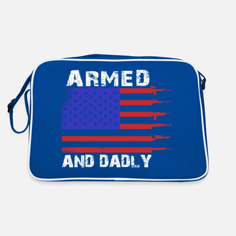 Bewaffnet und väterlich Lustige väterliche Väter Retro Tasche