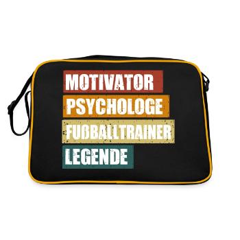 Lustiger Fußballtrainer Spruch für Fußball Coaches - Retro Tasche - Schwarz/Gold - Hinten