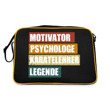 Lustige Karatelehrer Sprüche zum Geburtstag - Retro Tasche - Schwarz/Gold - Hinten