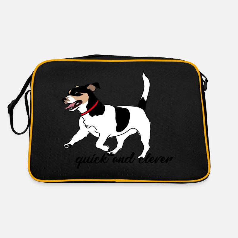 Hund - Retro Tasche - Schwarz/Gold