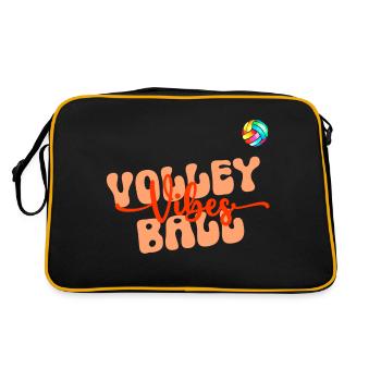 Ambiance volleyball bonne humeur motif - Sac Retro - noir/or - Dos