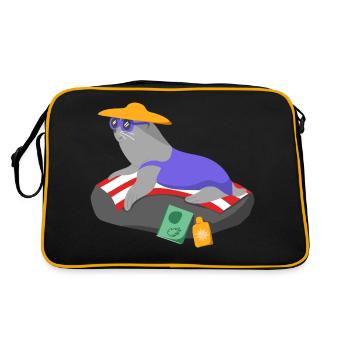 Sommer - Retro Tasche - Schwarz/Gold - Hinten