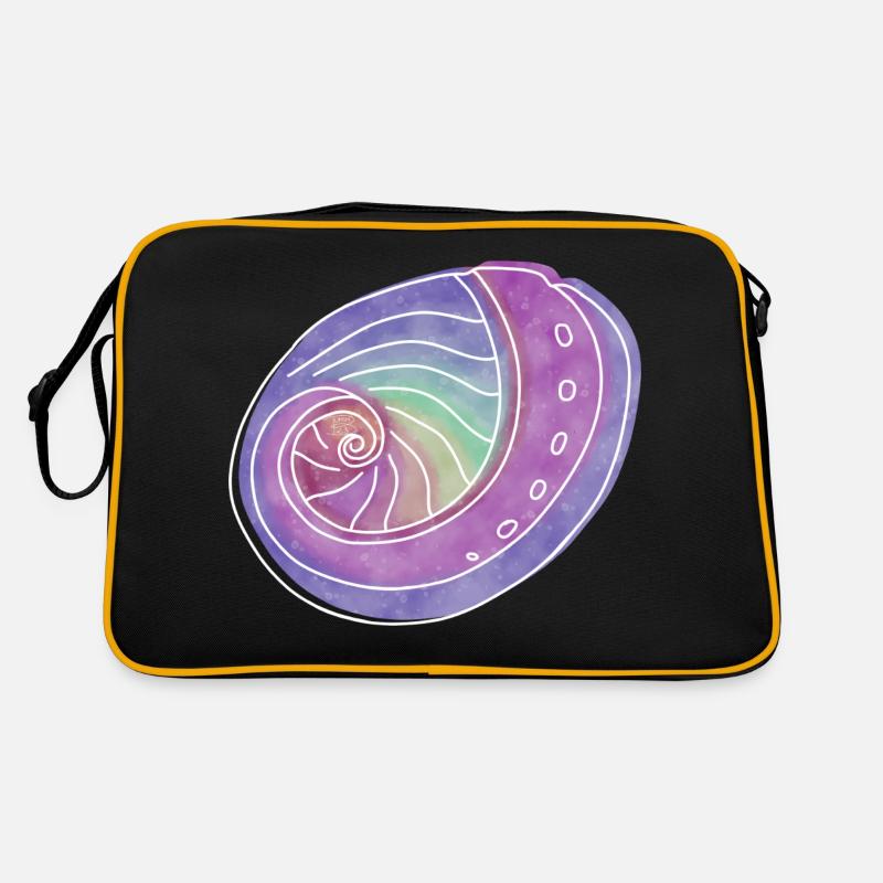 "Abalone", Boho Line Art Design, Serie "Shells" Retro Tasche