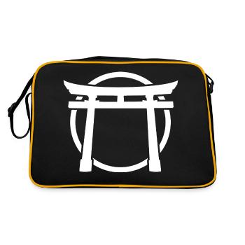Porte Torii Blanche Minimaliste : Sérénité - Sac Retro - noir/or - Dos