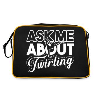 Baton Twirling Ask Me About Baton Twirling - Retro Bag - black/gold - Back