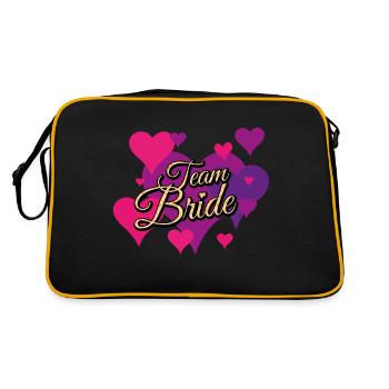 Team Bride Glitter Pattern - Retro Bag - black/gold - Back