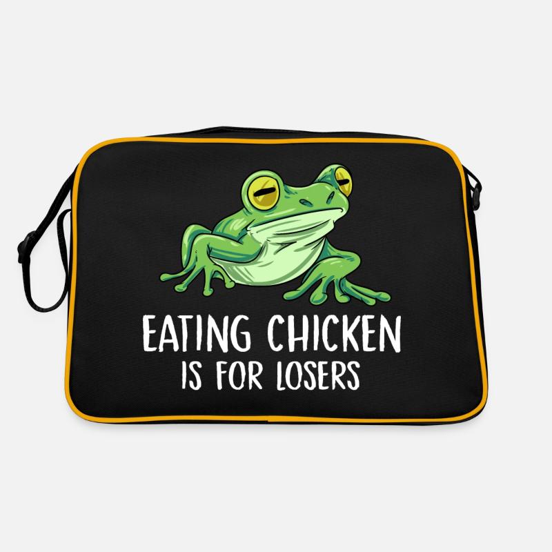 Manger du poulet est pour les perdants Conception pour une grenouille Sac Retro