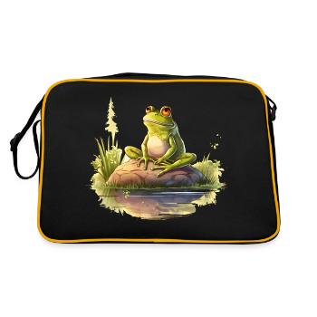 Frog dreaming in the evening sun - Retro Bag - black/gold - Back