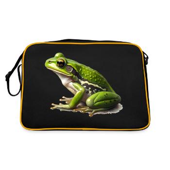 La grenouille est parfaitement camouflée dans l’herbe verte - Sac Retro - noir/or - Dos