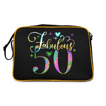 50th Birthday vintage retro Born in 1973 Birthday - Retro Bag - black/gold - Back