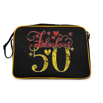50th Birthday vintage retro Born in 1973 Birthday - Retro Bag - black/gold - Back