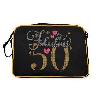 50th Birthday vintage retro Born in 1973 Birthday - Retro Bag - black/gold - Back