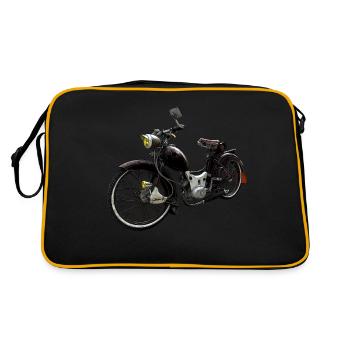 Simson Custom SR2 Umbau Rat Rod - Retro Tasche - Schwarz/Gold - Hinten