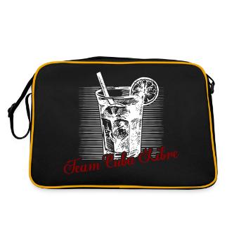 Team Cuba Libre Alcohol Rum Drinking - Retro Tasche - Schwarz/Gold - Hinten