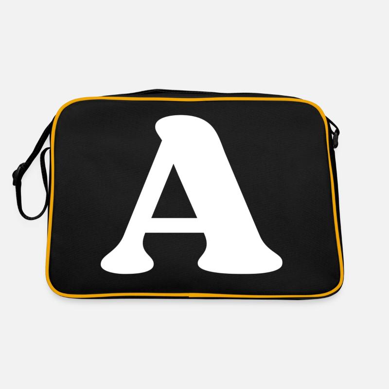 Buchstabe a - Retro Tasche - Schwarz/Gold