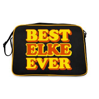 Elke Vorname Lustiges Geschenk - Retro Tasche - Schwarz/Gold - Hinten