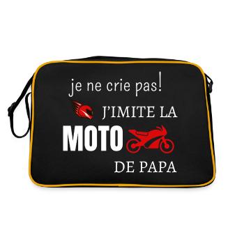 Je ne crie pas j’imite la moto de papa - Sac Retro - noir/or - Dos