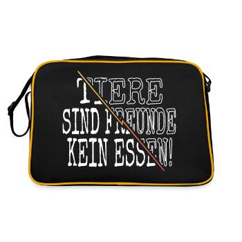 love saying meatless food veganism - Retro Bag - black/gold - Back