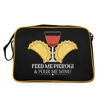 Feed Me Pierogi & Pour Me Wine Polish Kitchen Pols - Retro Bag - black/gold - Back