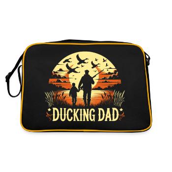Duck Hunter Fathers Day, Retro Waterfowl Duck - Retro Tasche - Schwarz/Gold - Hinten