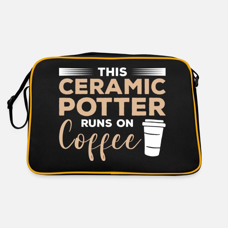 This Ceramic Runs On Coffee Pottery Retro Tasche