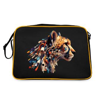 Colorful Abstract Cheetah - Retro Bag - black/gold - Back